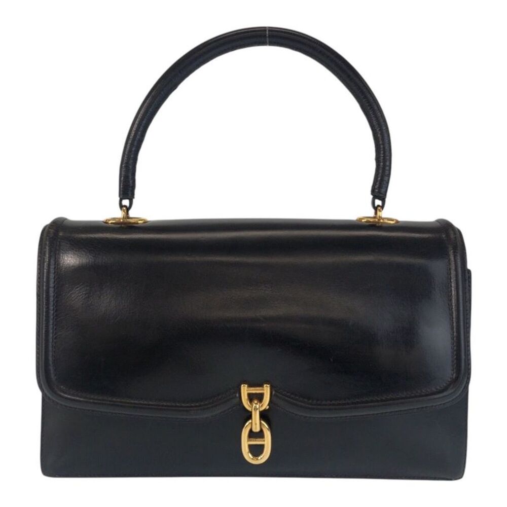 Hermes Vintage Chaine d'Ancre Handbag Black Gold